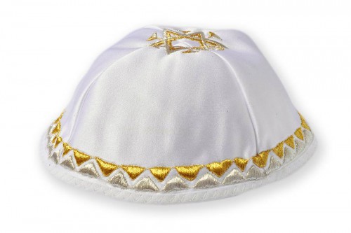 Embroidered satin Kippot 63