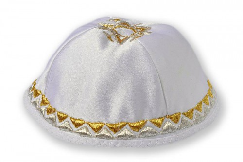 Embroidered satin Kippot 203