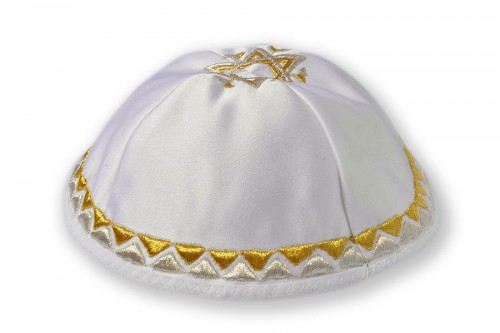 Embroidered satin Kippot 213