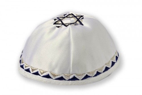 Embroidered satin Kippot 214