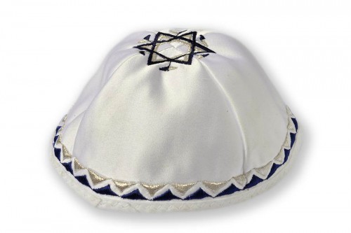 Embroidered satin Kippot 215