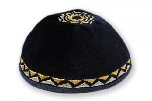 Embroidered Velvet Kippot 216