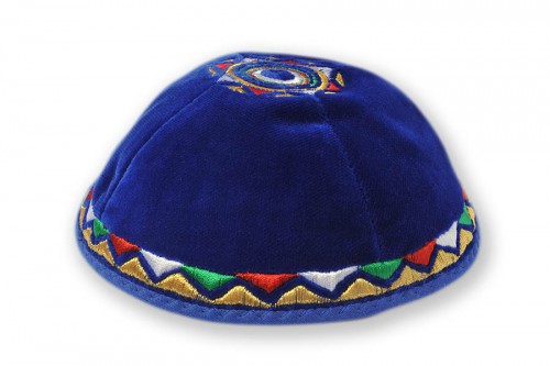 Embroidered Velvet Kippot 217