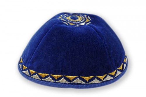 Embroidered Velvet Kippot 218