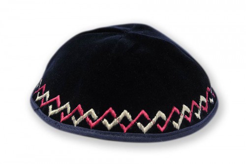 Embroidered Velvet Kippot 233