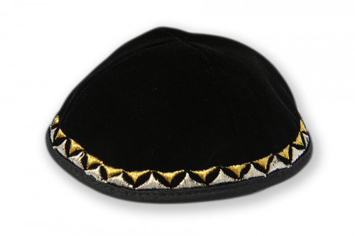 Embroidered Velvet Kippot 234