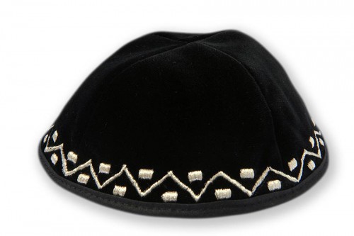 Embroidered Velvet Kippot 246